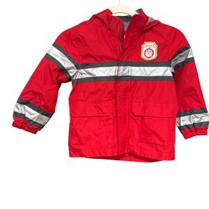 Carter's Red Silver White Red Hooded Fireman Jacket 5/6 Excellent‎